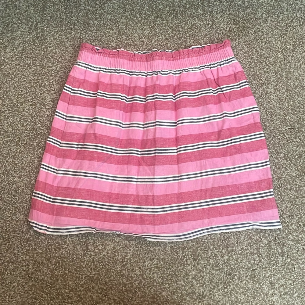 J. Crew Cinched Waist Striped Skirt